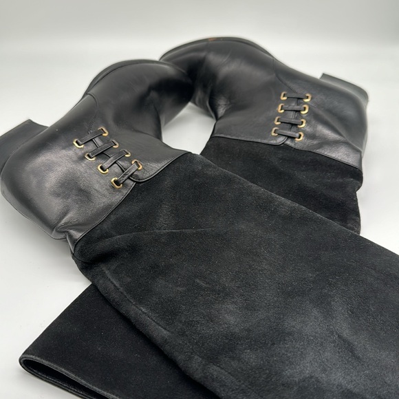 Bally flat knee boots in leather and suede size eu 36 / US 6. EUC - Picture 3 of 5